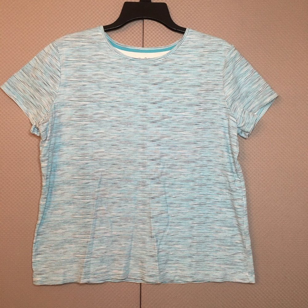 Croft & Barrow - Womens The Classic Tee - Striped Crewneck Top - Size Large